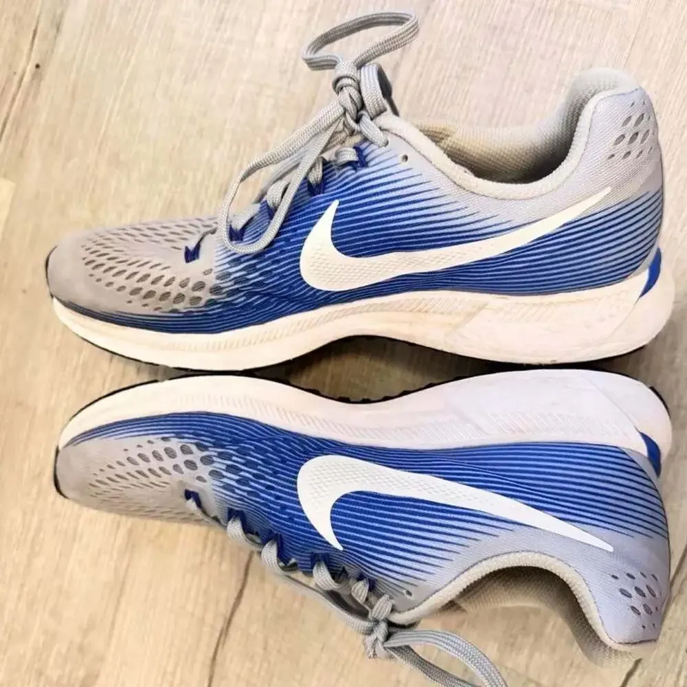Nike Air Zoom Pegasus Running Shoes Gray Royal Blue